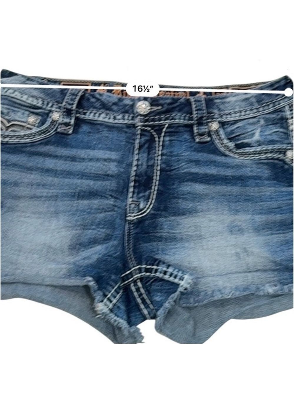 Rock Revival Ziylia Women's Distressed Denim Shorts Size 30 - Picture 7 of 7